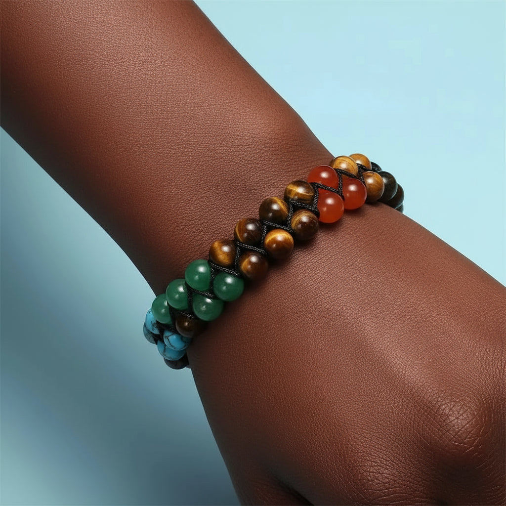 7 Chakra Multi-layer Bracelet For Men Yoga Stone Adjustable Woven Rope Chain Bangle Women Fashion Meditation Relaxation Jewelry